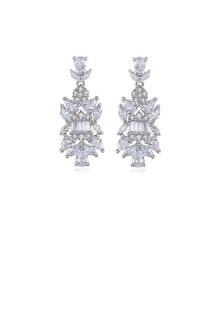 Brilliant Temperament Geometric Earrings with Cubic Zirconia - Luxurious Look