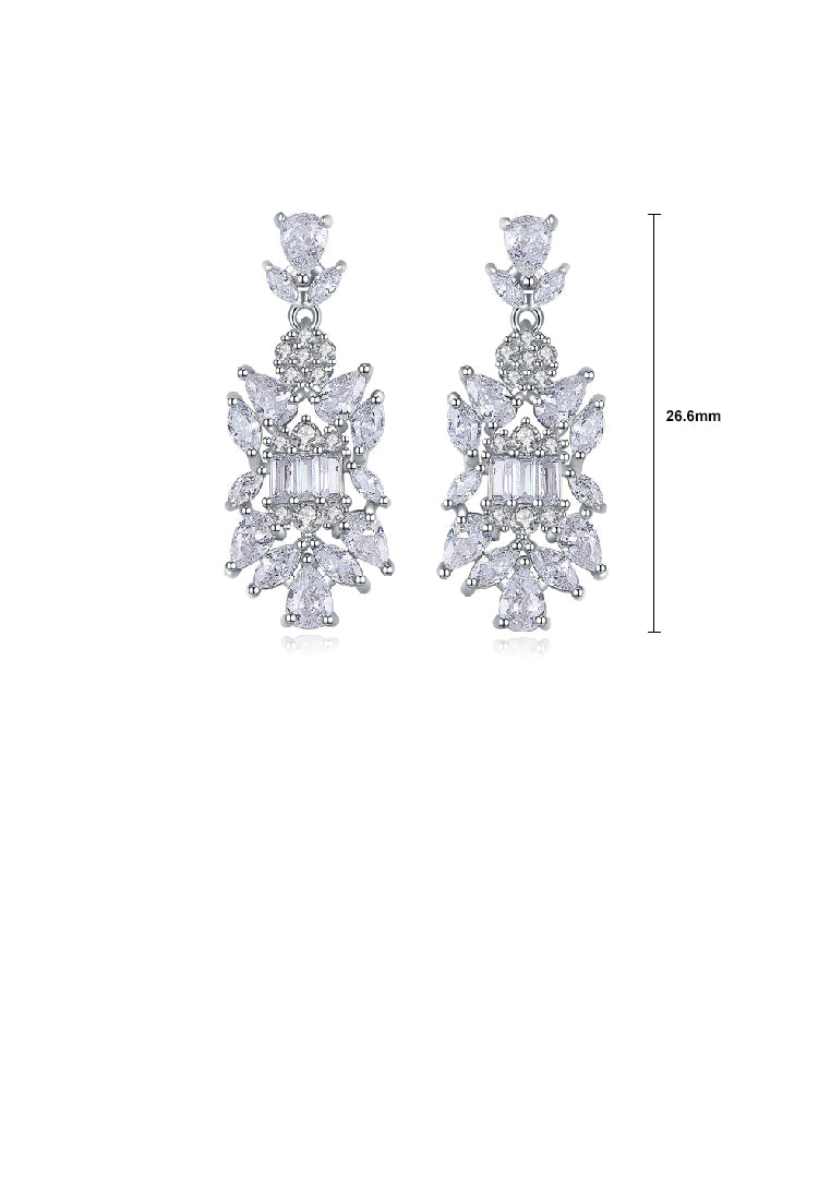 Brilliant Temperament Geometric Earrings with Cubic Zirconia - Luxurious Look