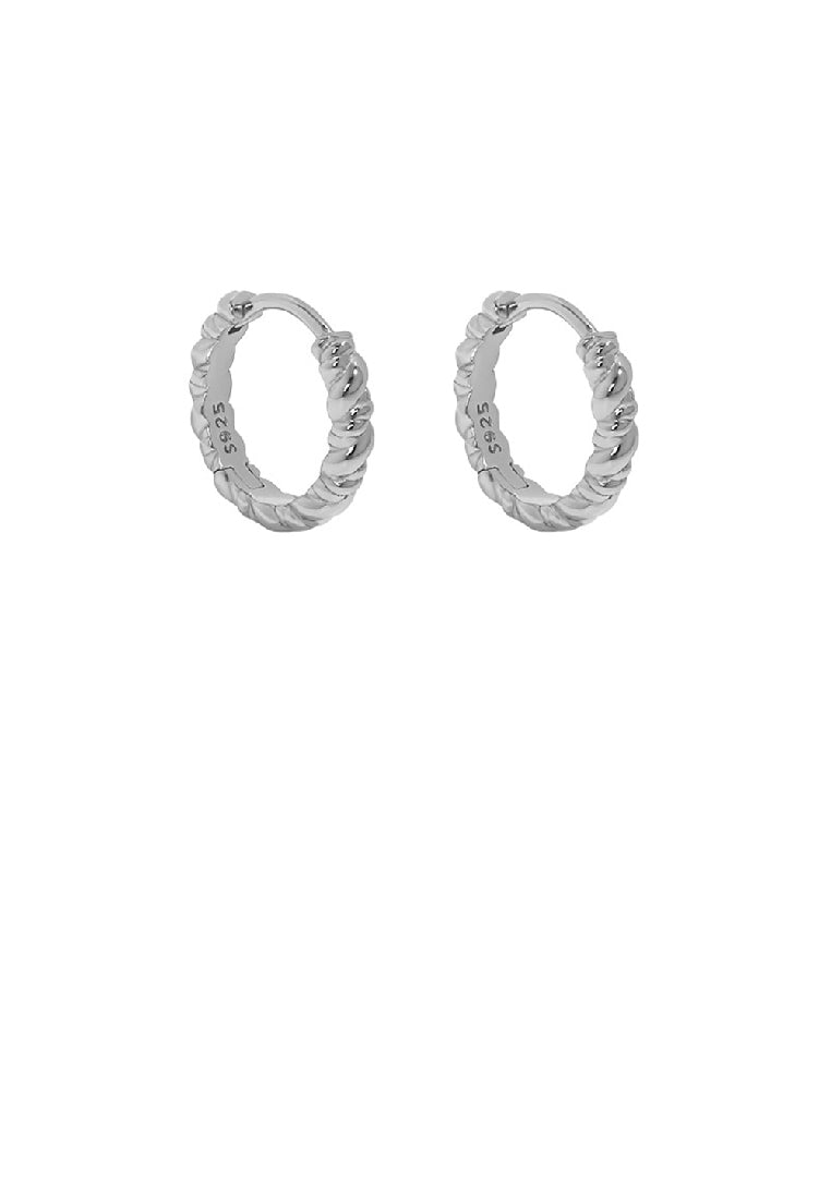 925 Sterling Silver Simple Personality Twist Geometric Circle Earrings
