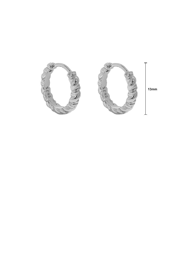 925 Sterling Silver Simple Personality Twist Geometric Circle Earrings