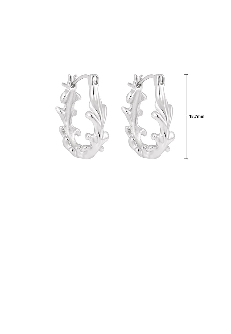 925 Sterling Silver Fashion Simple Irregular Leaf U-shaped Geometric Earrings