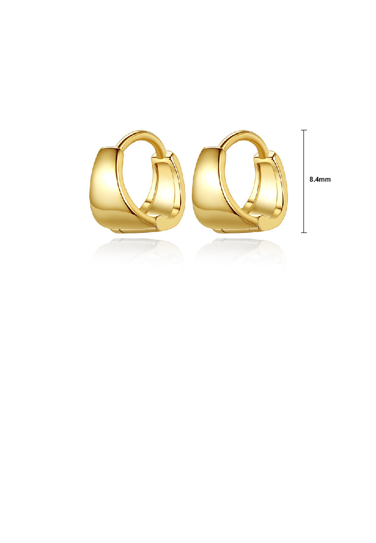 925 Sterling Silver Plated Gold Simple Personality Geometric Earrings