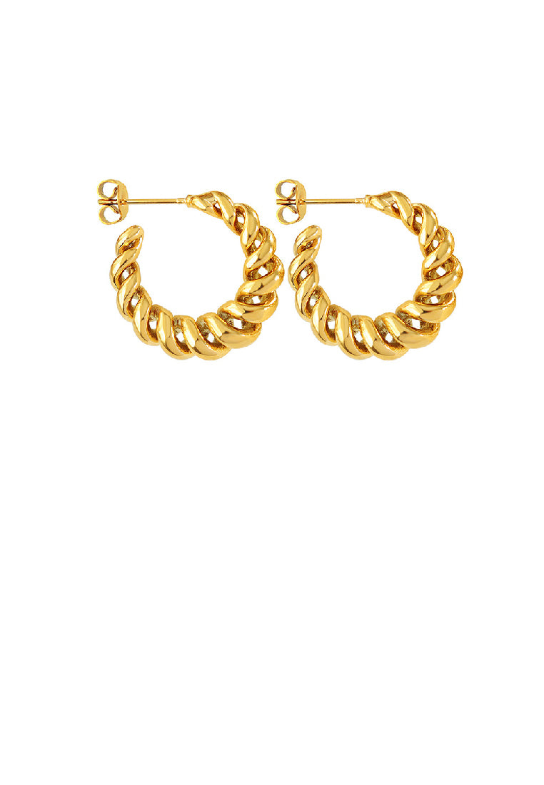 Fashion and Personalized Plated Gold Hollow Thread C-shaped Geometric Earrings