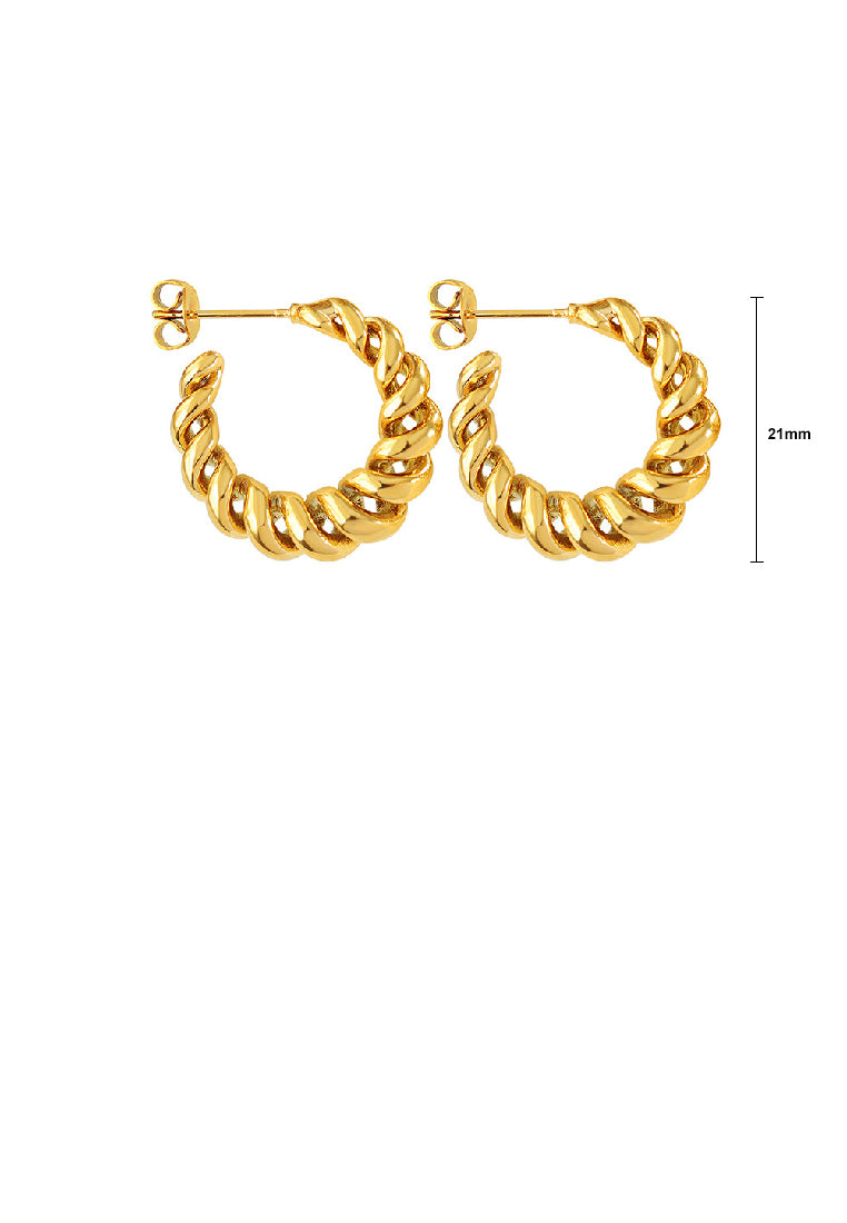 Fashion and Personalized Plated Gold Hollow Thread C-shaped Geometric Earrings