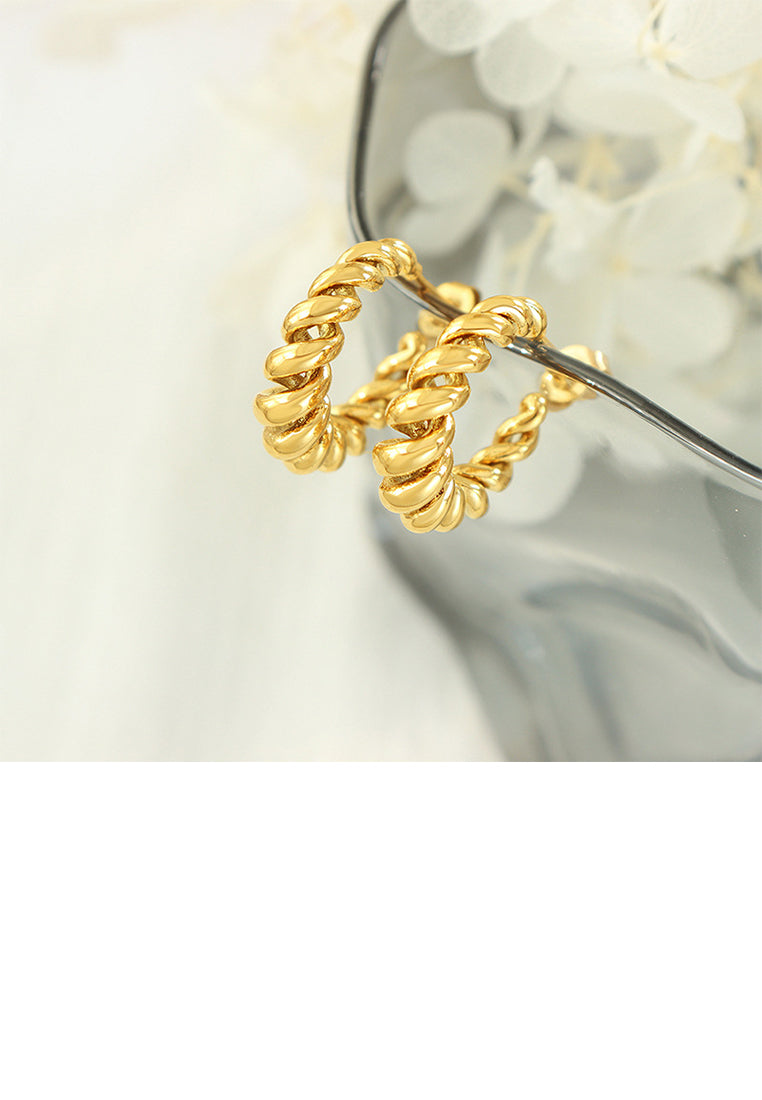 Fashion and Personalized Plated Gold Hollow Thread C-shaped Geometric Earrings