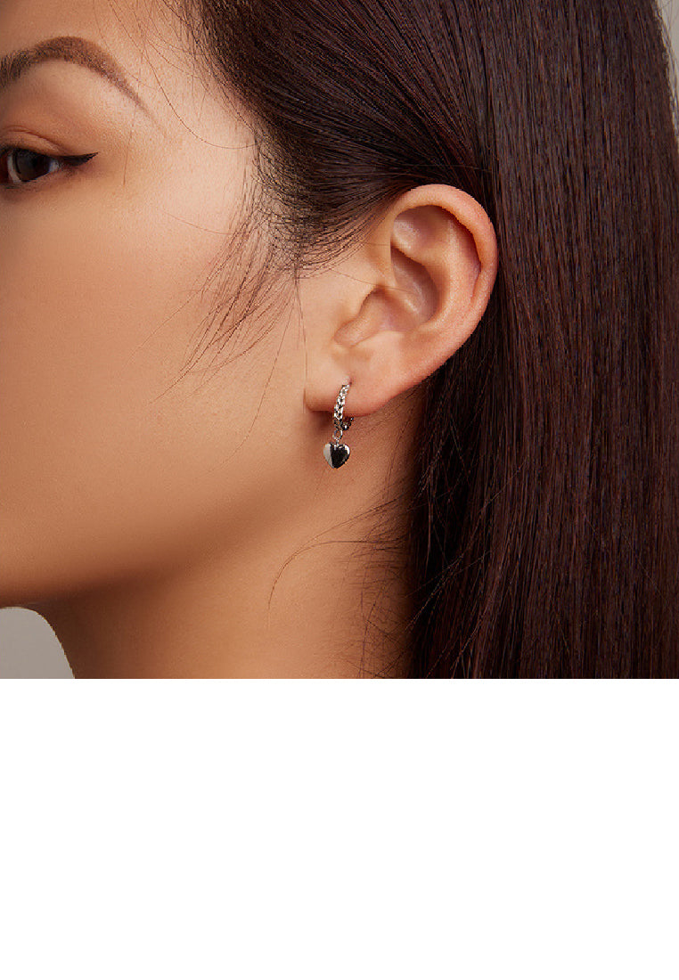 925 Sterling Silver Simple Romantic Heart Shaped Geometric Twist Earrings