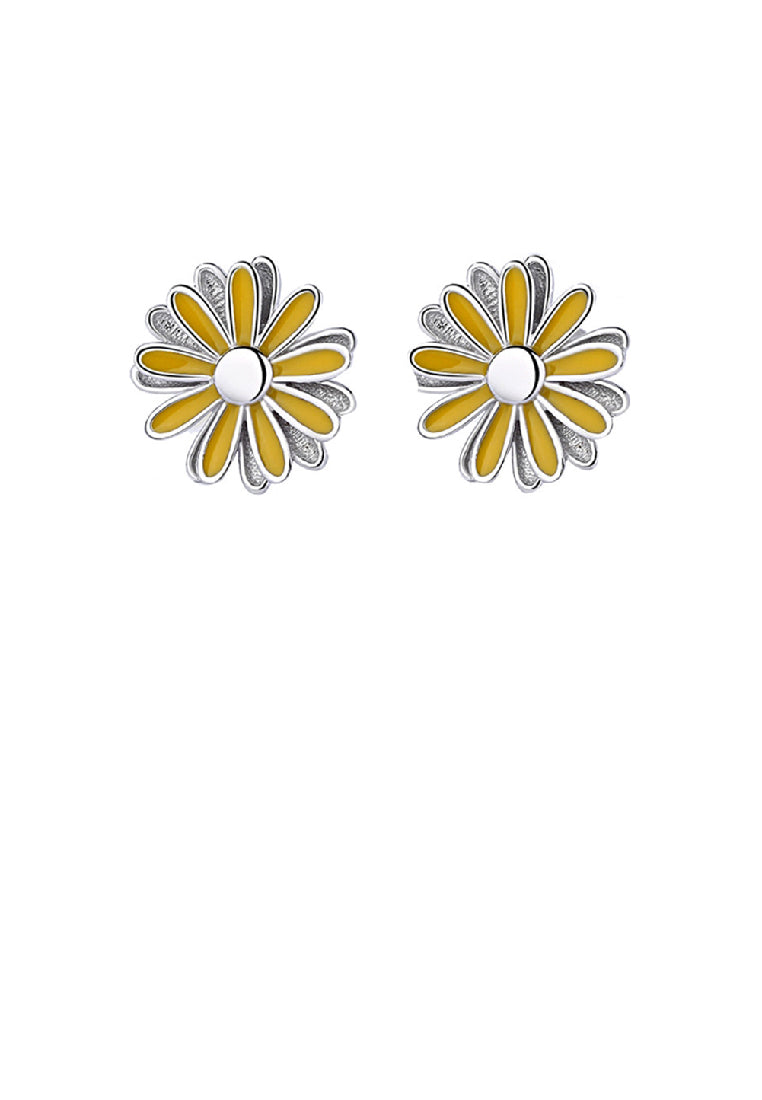 925 Sterling Silver Simple Temperament Daisy Stud Earrings