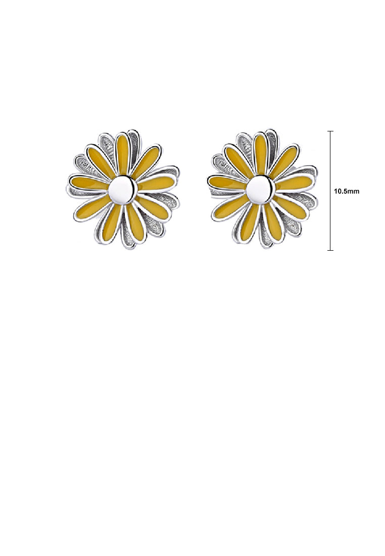 925 Sterling Silver Simple Temperament Daisy Stud Earrings