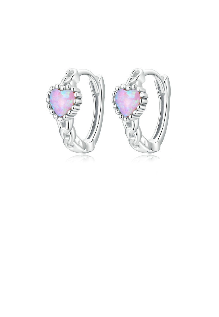 925 Sterling Silver Fashion Simple Heart-Shaped Cubic Zirconia Geometric Earrings - Luxurious Look