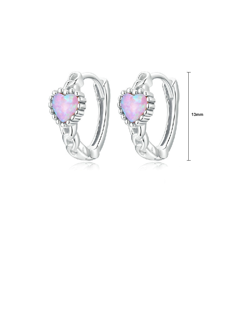 925 Sterling Silver Fashion Simple Heart-Shaped Cubic Zirconia Geometric Earrings - Luxurious Look