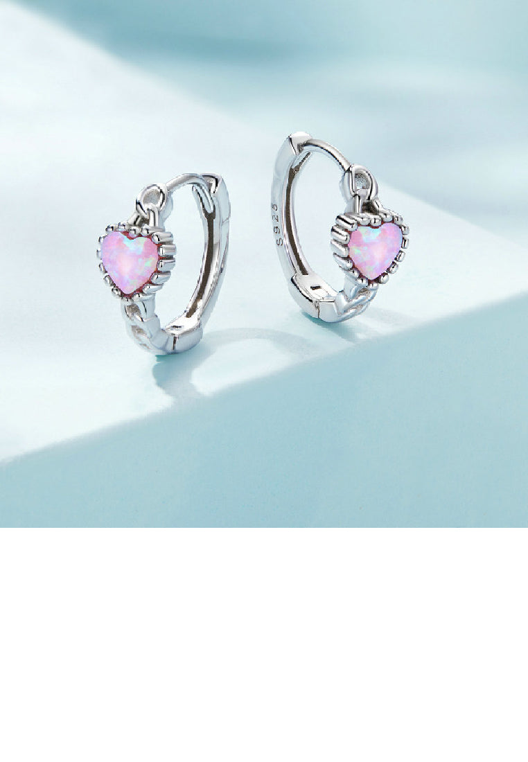 925 Sterling Silver Fashion Simple Heart-Shaped Cubic Zirconia Geometric Earrings - Luxurious Look