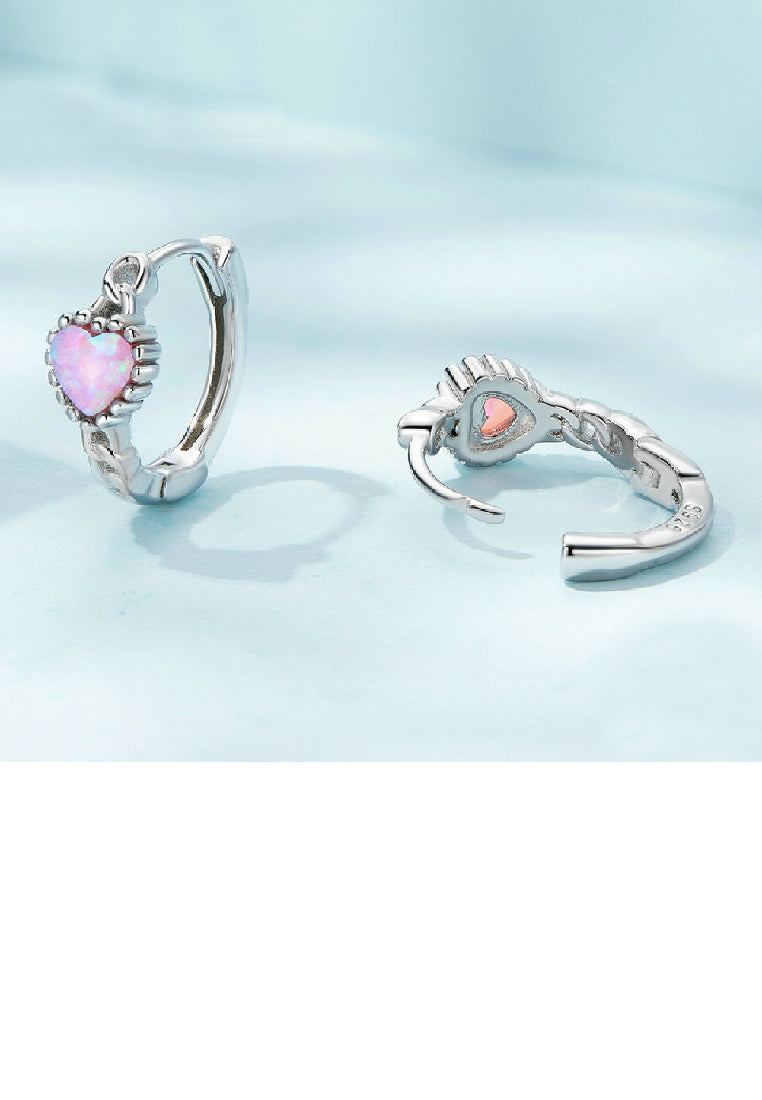 925 Sterling Silver Fashion Simple Heart-Shaped Cubic Zirconia Geometric Earrings - Luxurious Look