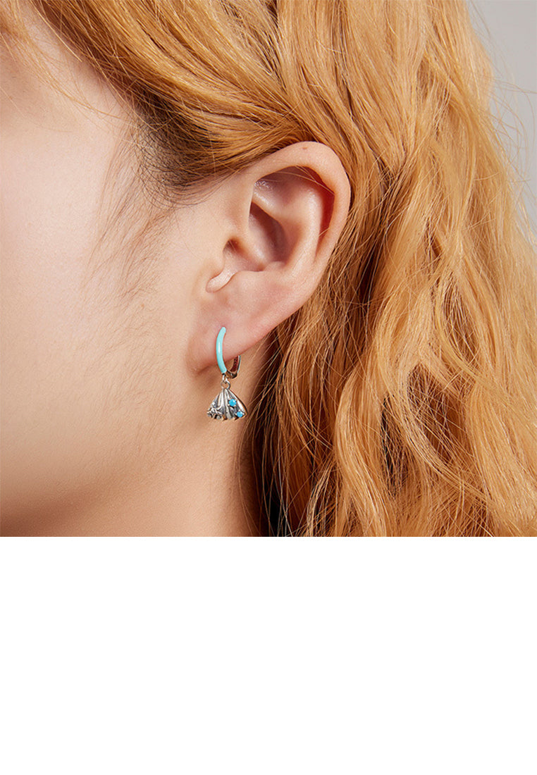 925 Sterling Silver Fashion Temperament Starfish Shell Geometric Earrings with Cubic Zirconia - Luxurious Look