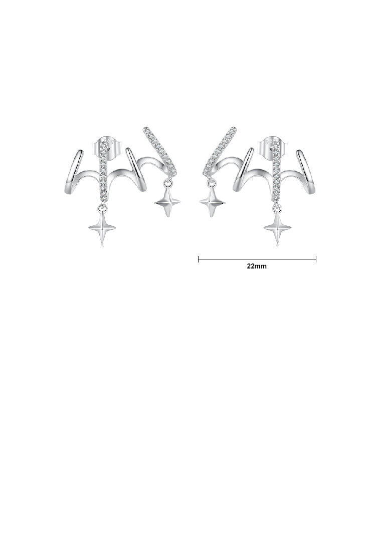 Simple Fashion Star Tassel Geometric Stud Earrings with Cubic Zirconia - Luxurious Look