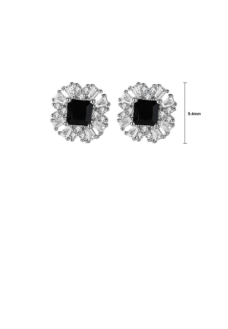 925 Sterling Silver Simple Temperament Flower Stud Earrings with Cubic Zirconia - Luxurious Look