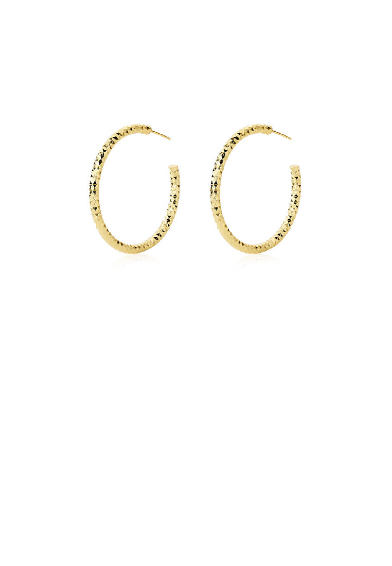 925 Sterling Silver Plated Gold Simple Personality Thread C-Shape Geometric Stud Earrings