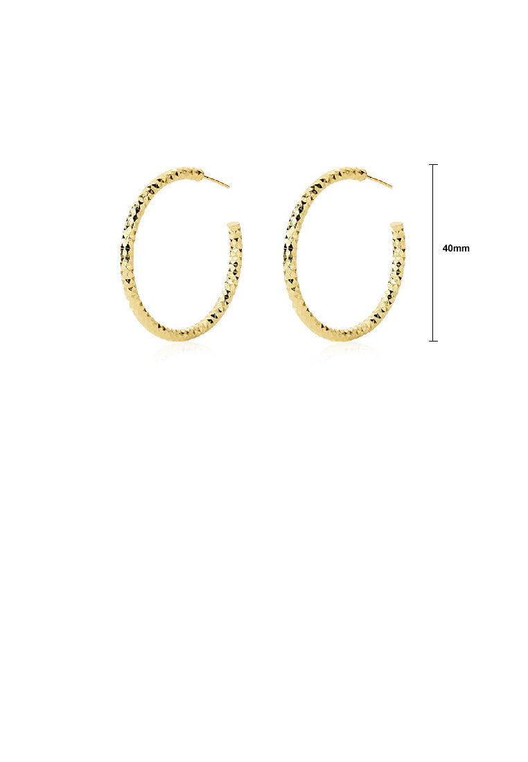 925 Sterling Silver Plated Gold Simple Personality Thread C-Shape Geometric Stud Earrings