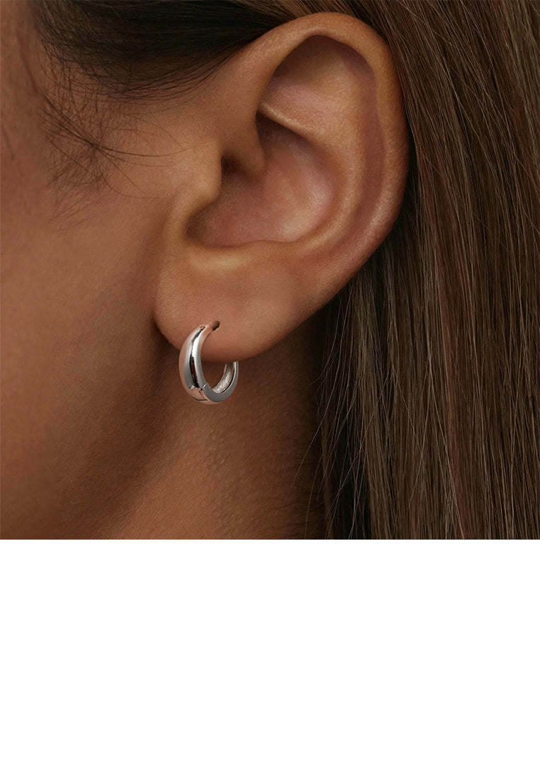 925 Sterling Silver Fashion Simple Geometric Circle Earrings