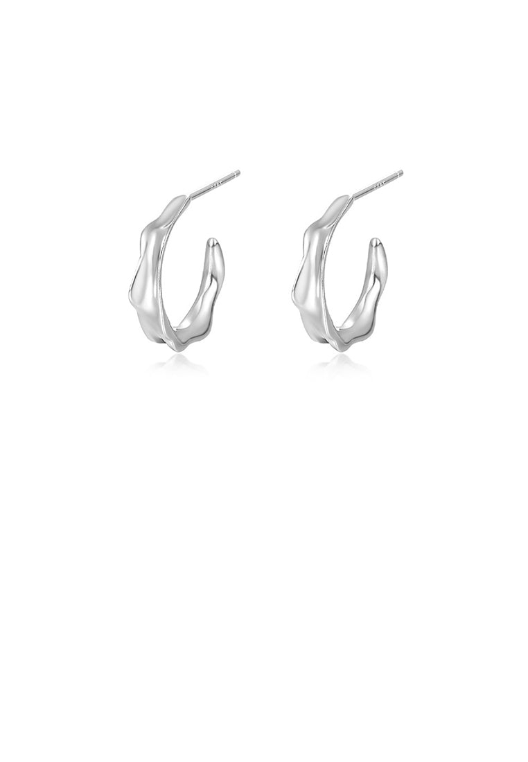 925 Sterling Silver Fashion Personality Irregular C-Shaped Geometric Stud Earrings
