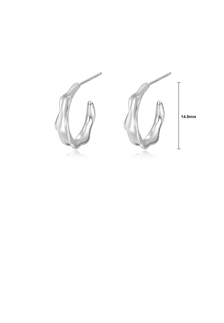 925 Sterling Silver Fashion Personality Irregular C-Shaped Geometric Stud Earrings