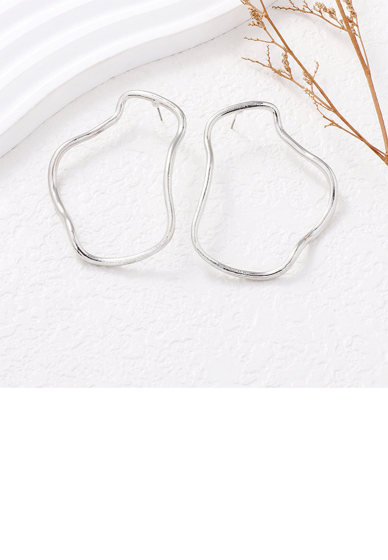 Simple and Personalized Hollow Irregular Geometric Stud Earrings