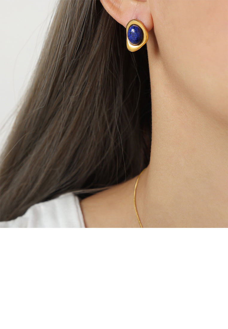 Fashion and Personalized Plated Gold 316L Stainless Steel Irregular Geometric Stud Earrings