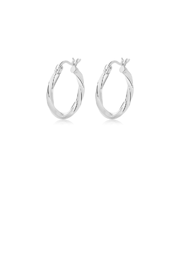 925 Sterling Silver Simple Personality Irregular Twisted Geometric Circle Earrings