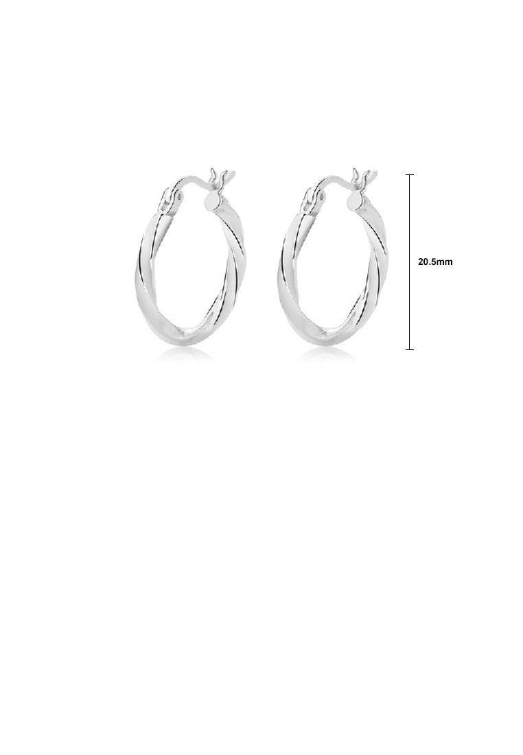 925 Sterling Silver Simple Personality Irregular Twisted Geometric Circle Earrings