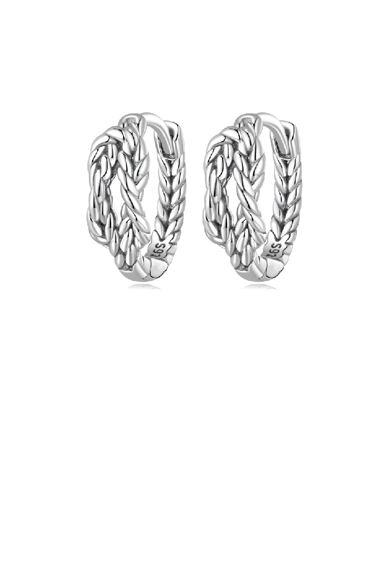 925 Sterling Silver Simple Fashion Twist Geometric Circle Earrings