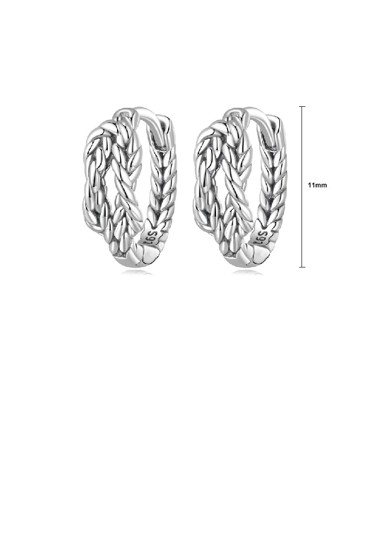 925 Sterling Silver Simple Fashion Twist Geometric Circle Earrings