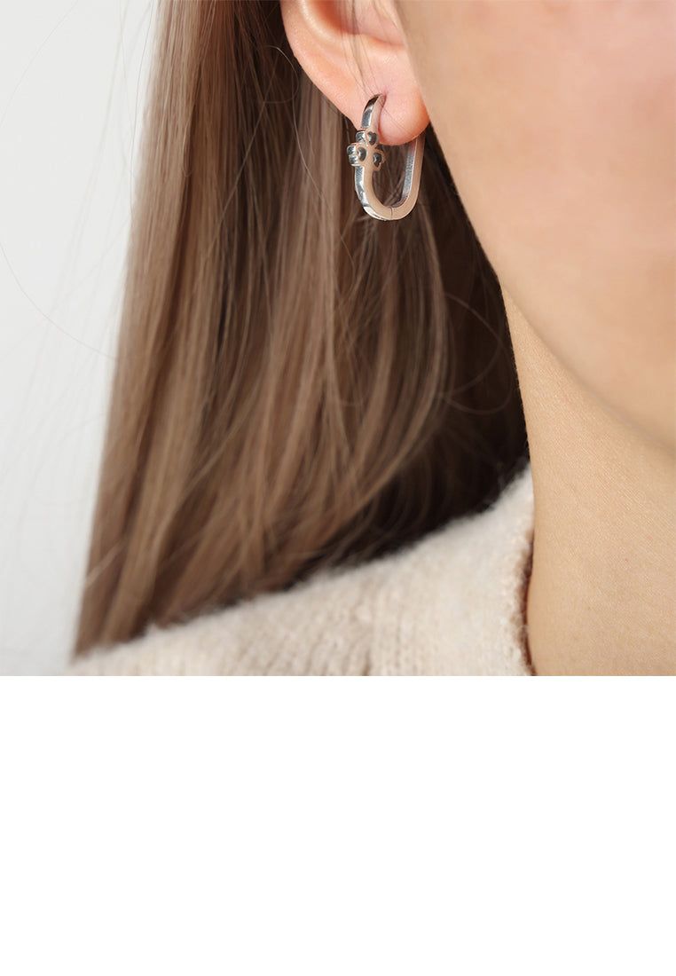 Fashion and Creative 316L Stainless Steel Three-leafed Clover Geometric Earrings