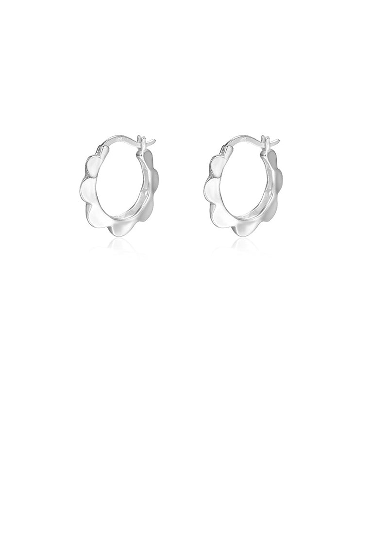 925 Sterling Silver Simple Temperament Hollow Sunflower Earrings