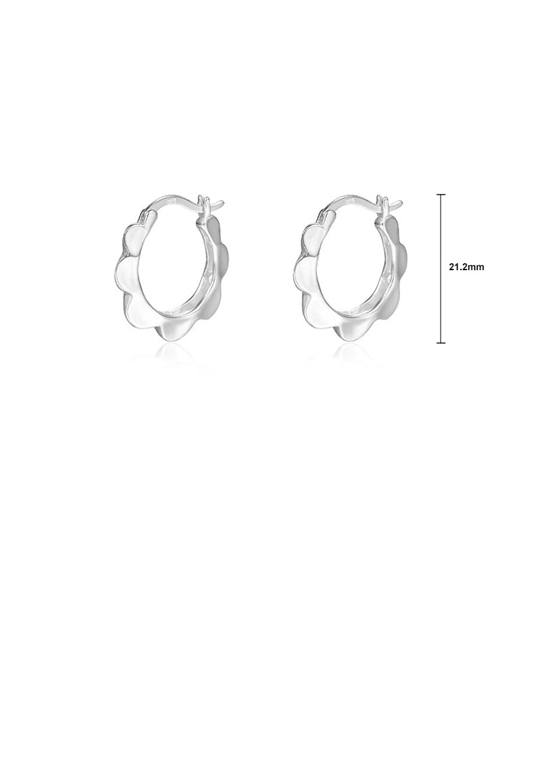 925 Sterling Silver Simple Temperament Hollow Sunflower Earrings