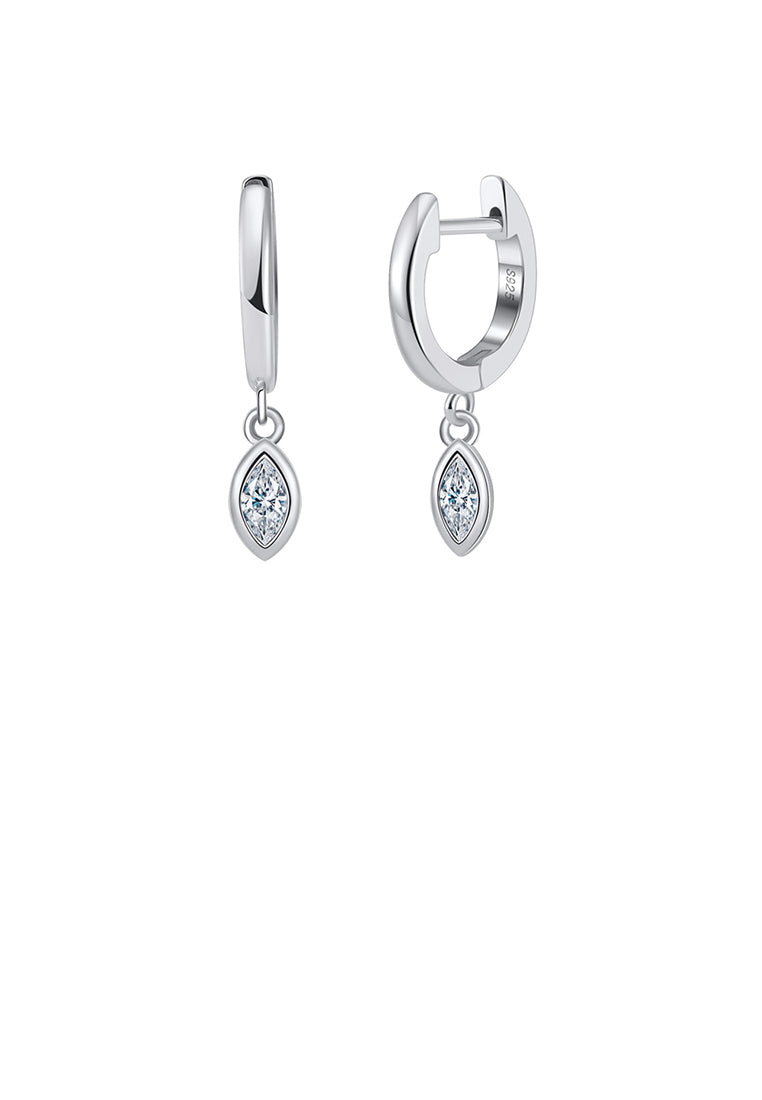 925 Sterling Silver Simple Fashion Water Drop Geometric Earrings with Cubic Zirconia - Luxurious Look