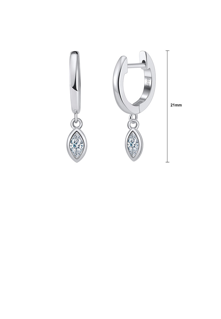 925 Sterling Silver Simple Fashion Water Drop Geometric Earrings with Cubic Zirconia - Luxurious Look