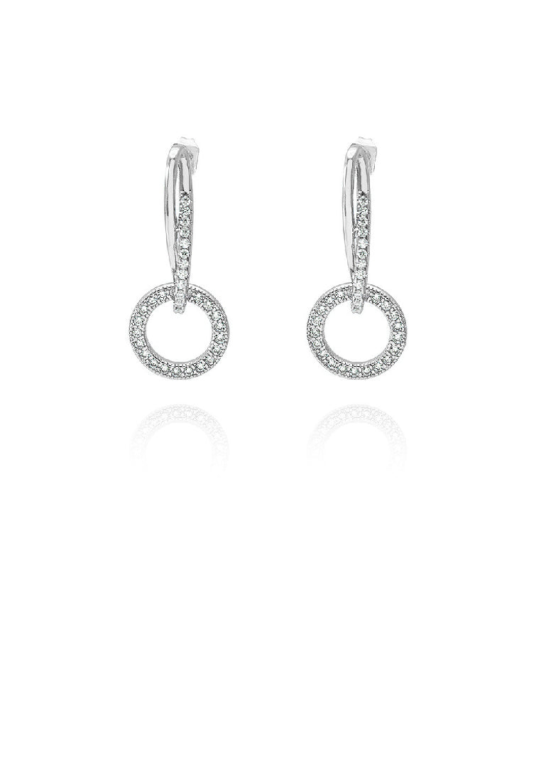 Simple Fashion Hollow Hoop Earrings with Cubic Zirconia - Luxurious Look