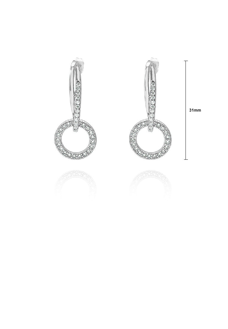 Simple Fashion Hollow Hoop Earrings with Cubic Zirconia - Luxurious Look