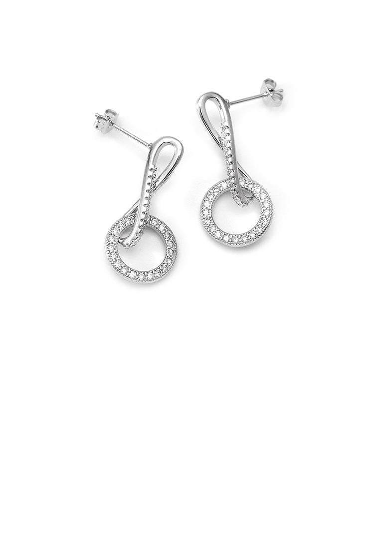 Simple Fashion Hollow Hoop Earrings with Cubic Zirconia - Luxurious Look