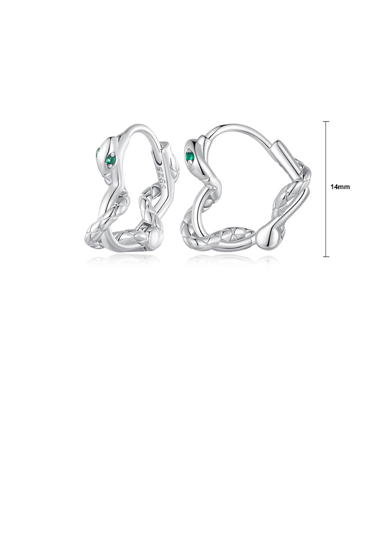 925 Sterling Silver Fashion Personalized Snake Geometric Earrings with Cubic Zirconia - Luxurious Look