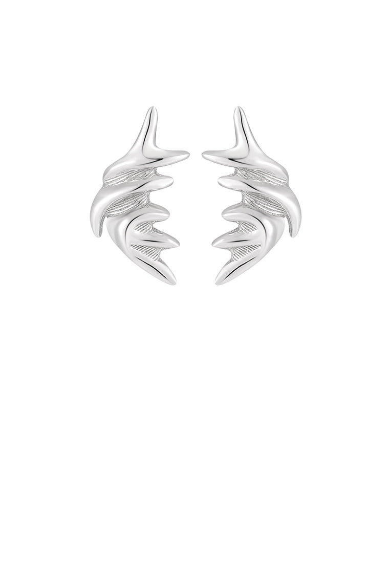 925 Sterling Silver Fashion Personality Irregular Wing Stud Earrings