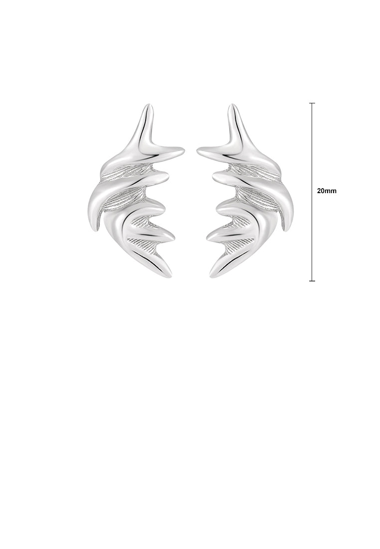 925 Sterling Silver Fashion Personality Irregular Wing Stud Earrings