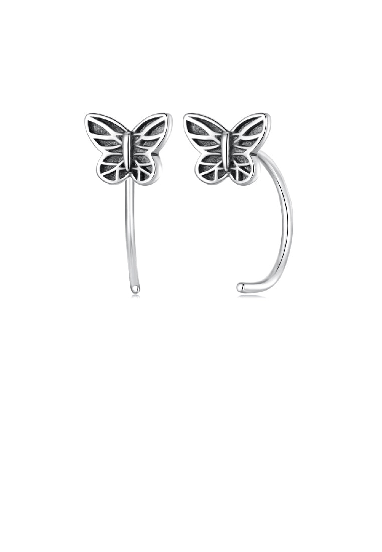 925 Sterling Silver Mini Cute Butterfly Stud Earrings