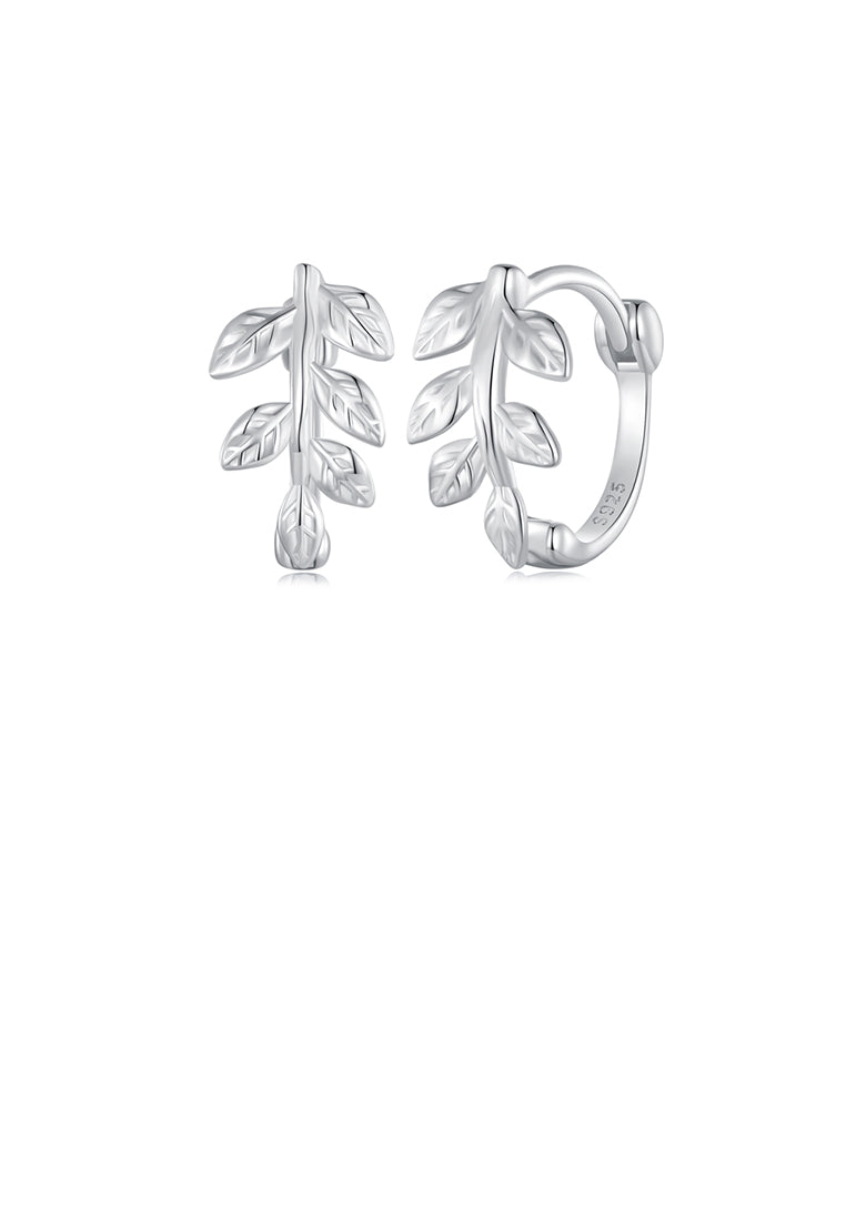 925 Sterling Silver Simple Fashion Leaf Geometric Earrings