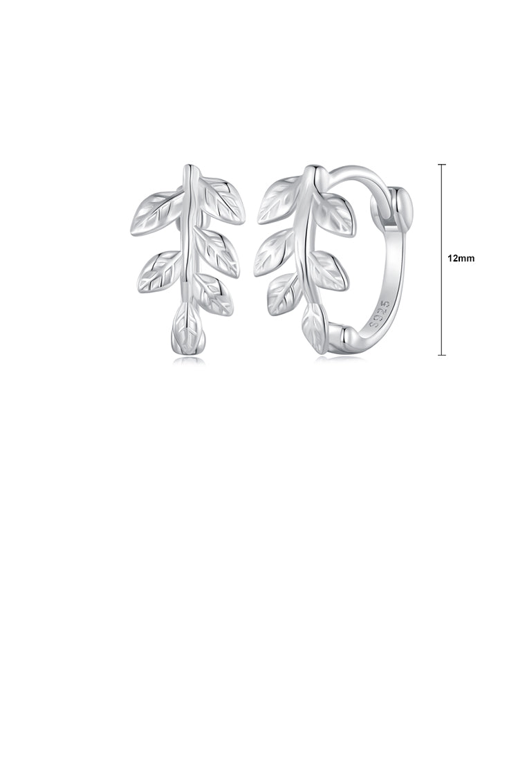 925 Sterling Silver Simple Fashion Leaf Geometric Earrings