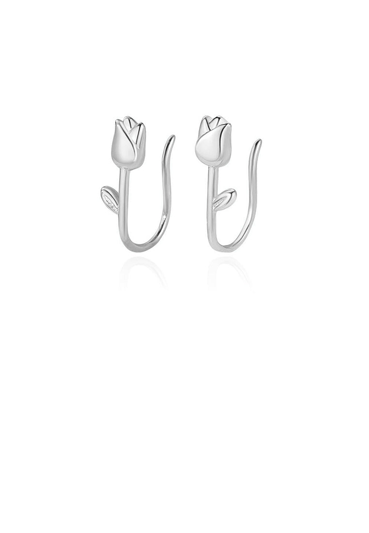 925 Sterling Silver Simple Fashion Tulip Earrings