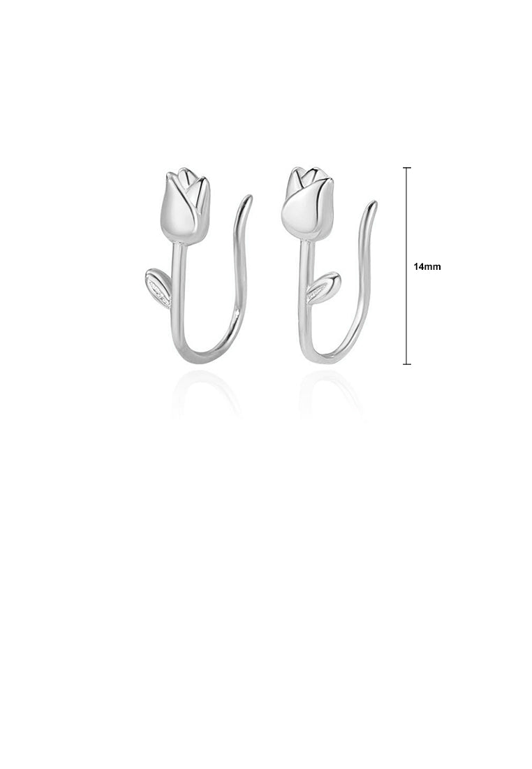 925 Sterling Silver Simple Fashion Tulip Earrings