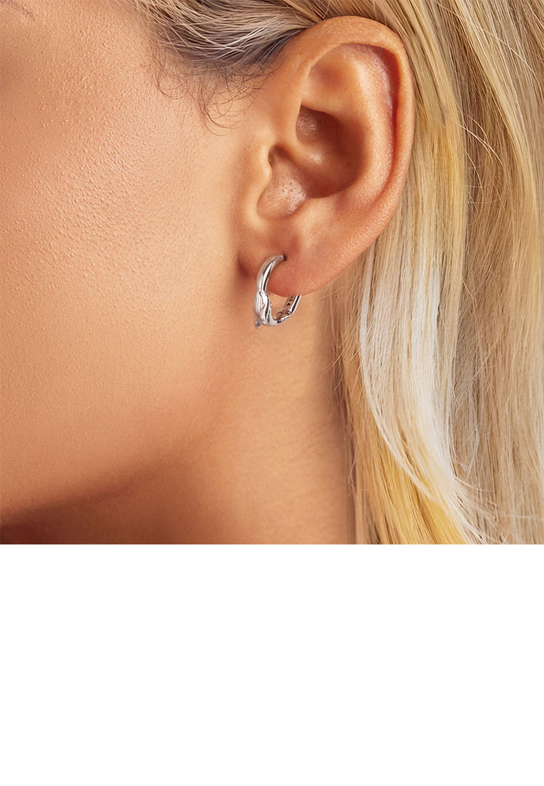 925 Sterling Silver Simple Cute Whale Geometric Earrings