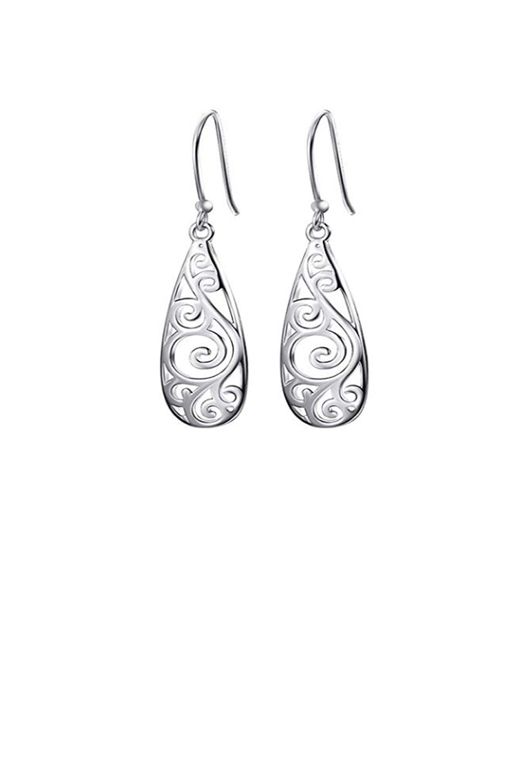 925 Sterling Silver Simple and Elegant Cutout Earrings