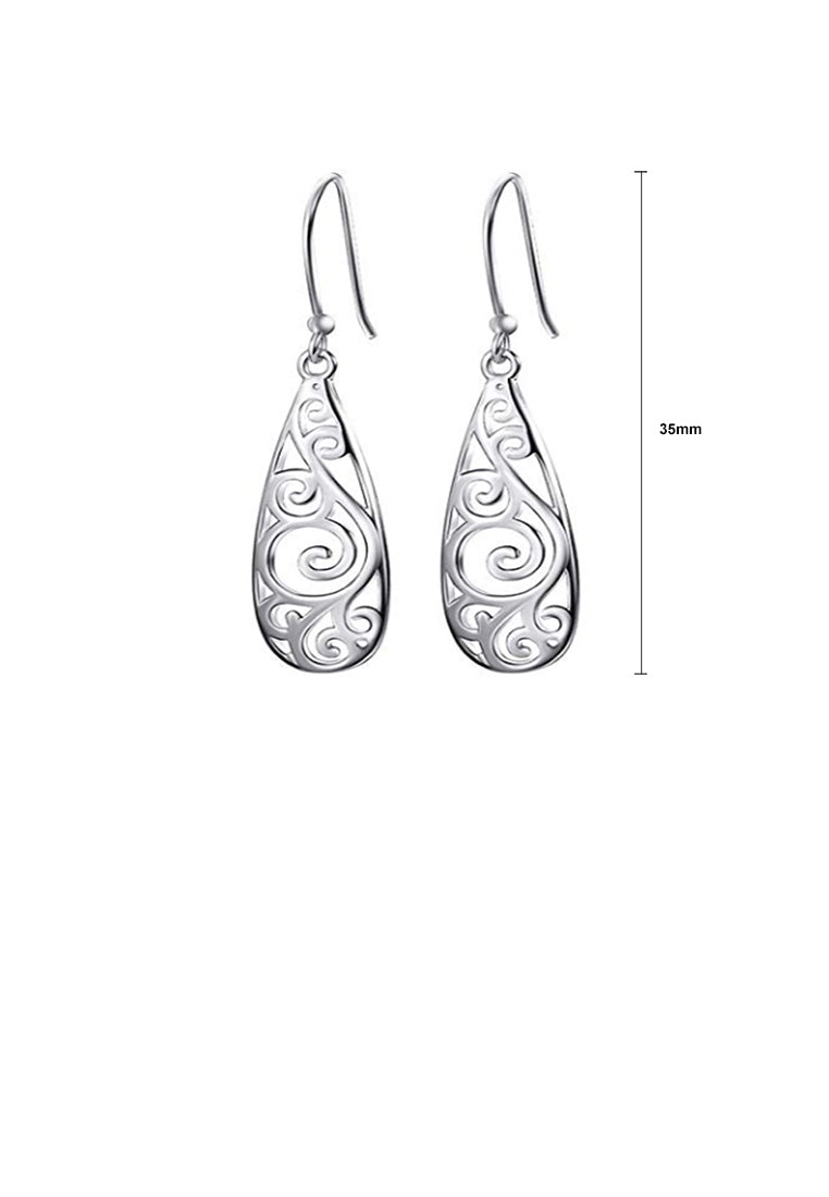925 Sterling Silver Simple and Elegant Cutout Earrings