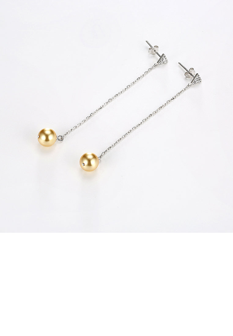 Simple 925 Sterling Silver Pearl Earrings - Luxurious Look